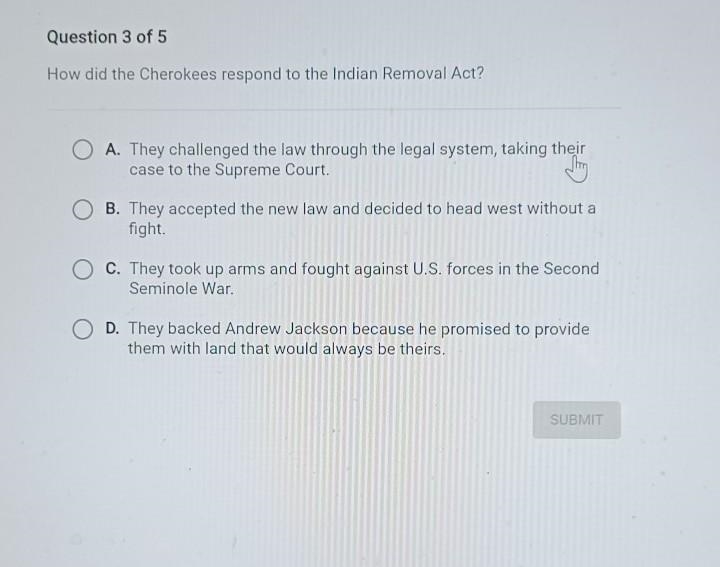 Helpppp pleaseeee how did the Cherokee respond to the Indian Removal Act thx.​-example-1