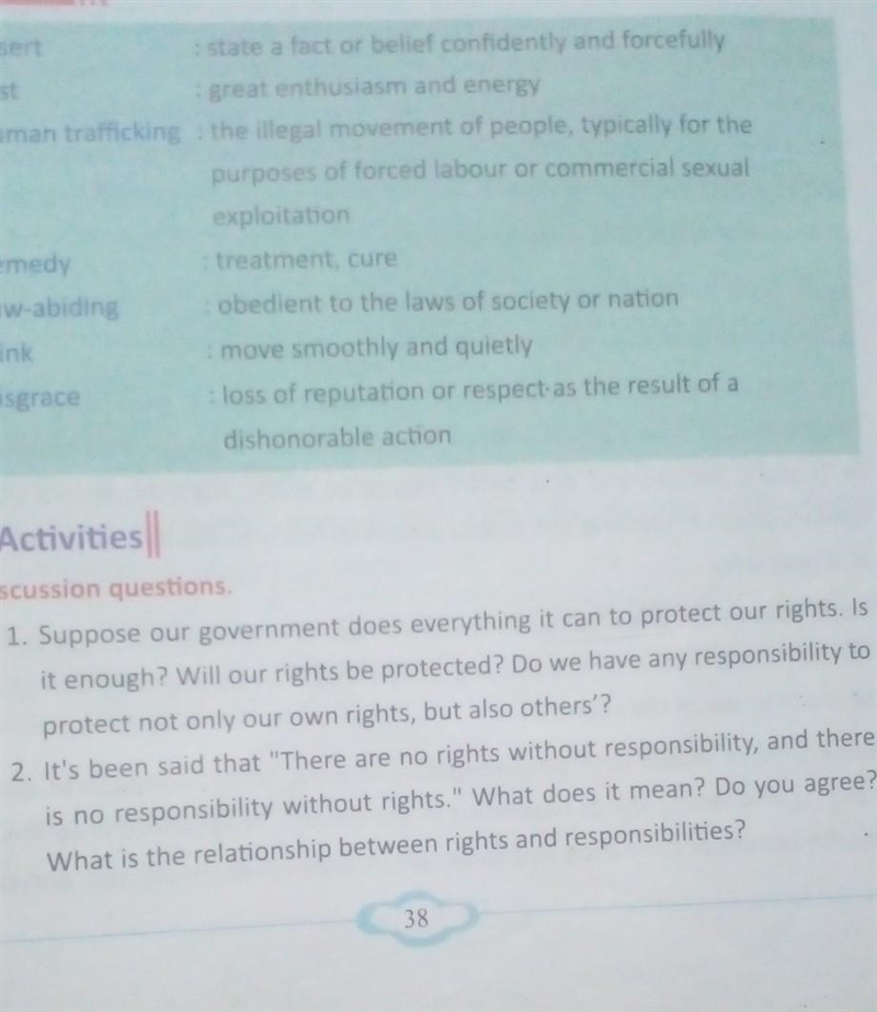 What is the meaning of right without responsibility and responsibility without rights-example-1