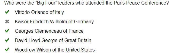 Who were the “Big Four” leaders who attended the Paris Peace Conference? o Vittorio-example-1