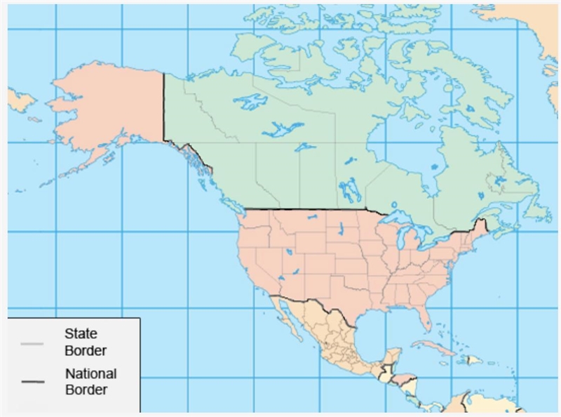 Which of the following are the most numerous in North America? Nations Countries Oceans-example-1