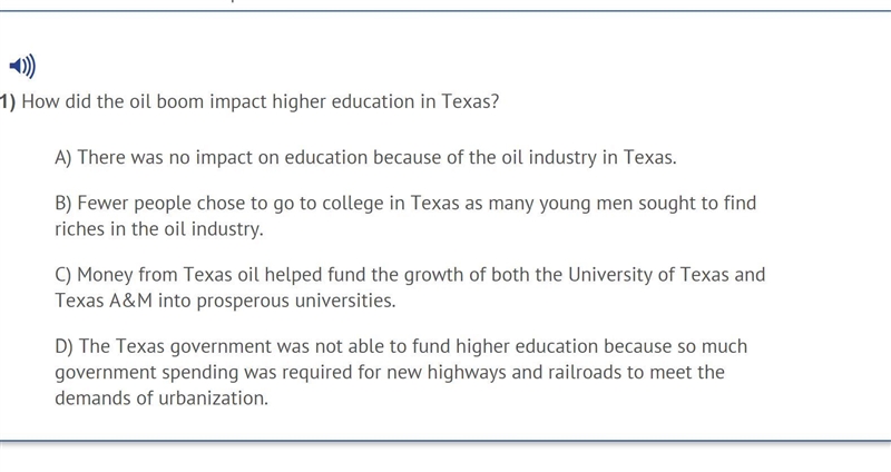 How did the oil boom impact higher education in Texas?-example-1