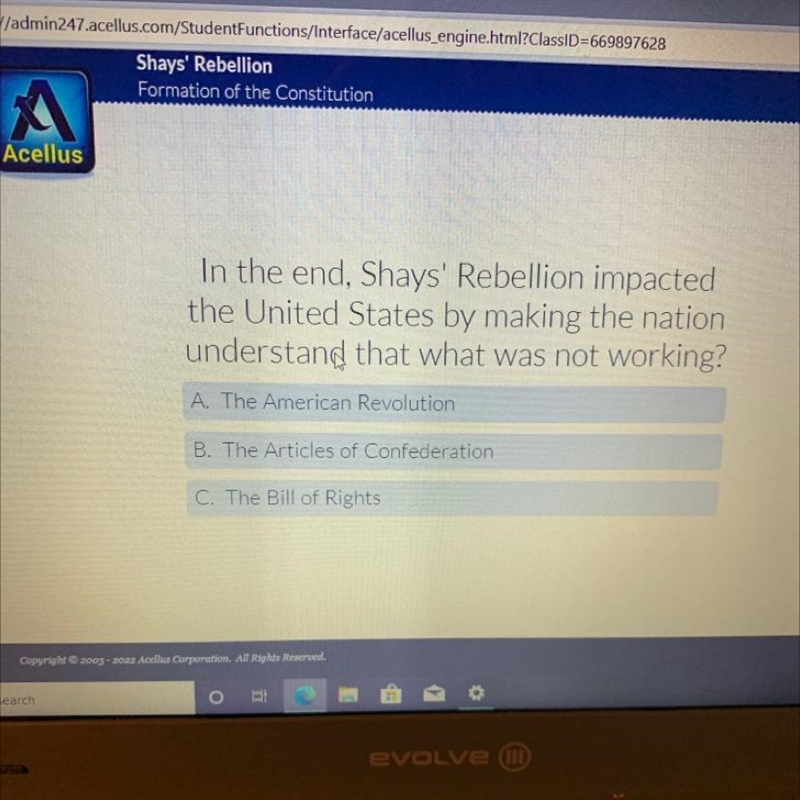 In the end, Shays' Rebellion impacted the United States by making the nation understand-example-1