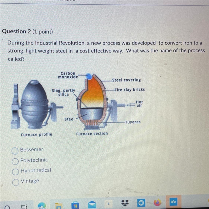 During the Industrial Revolution, a new process was developed to convert iron to a-example-1