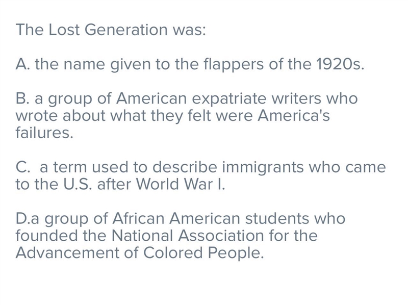 The lost generation was …-example-1