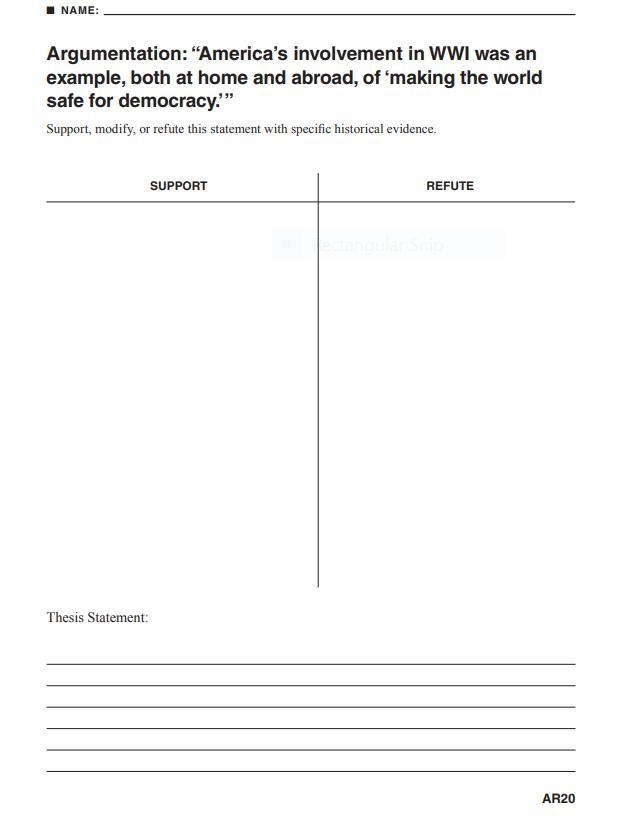 Please help!!!!! You start with a thesis. Then, on the left side, you'll put arguments-example-3