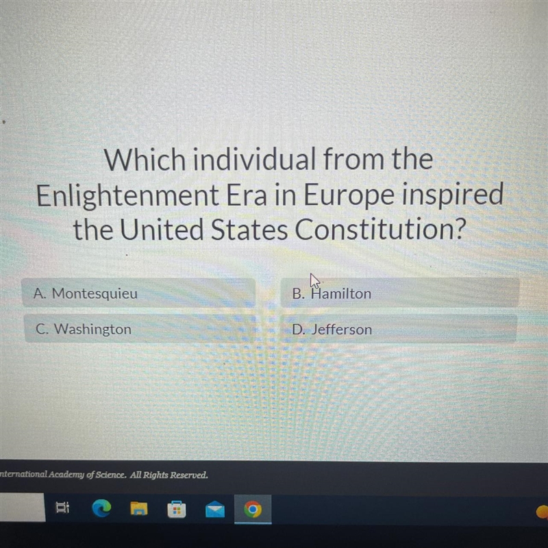 Which individual from the Enlightenment Era in Europe inspired the United States Constitution-example-1