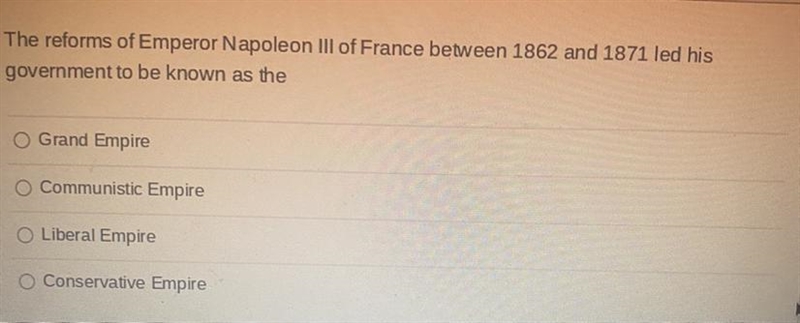 The reforms of emperor Napoleon lll of France between 1862 and 1871 lead his government-example-1