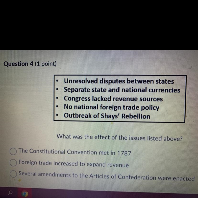 What was the effect of the issues listed above? The Constitutional Convention met-example-1