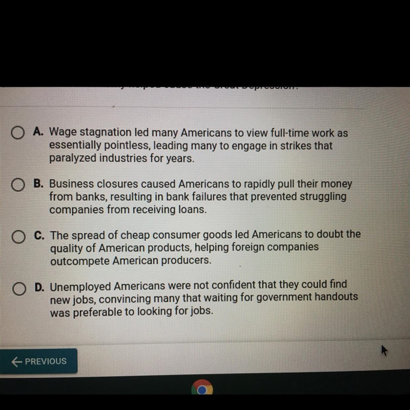 Which of the following is the best example of how Americans' lack of confidence in-example-1