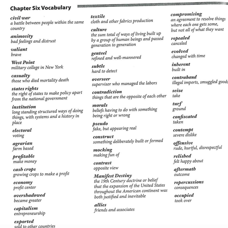 Take 10 of the given Vocabulary words and use them in a sentence. pls help!-example-1