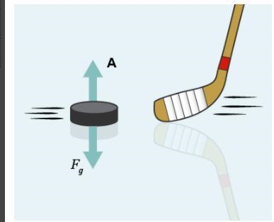 What force is represented by vector A? If the hockey puck is moving to the right, what-example-1