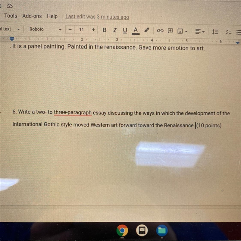 Write a 2 to 3 paragraph essay discussing the ways in which the development of international-example-1