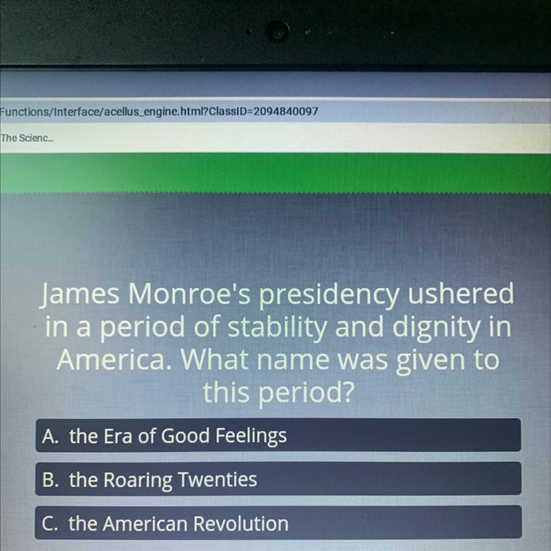 James Monroe's presidency ushered in a period of stability and dignity in America-example-1