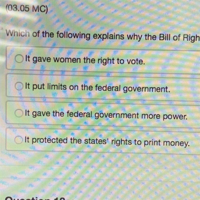 Which of the following explains why the bill of rights was so appealing to the anti-example-1