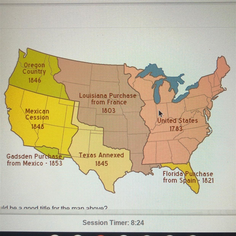 Which of the following would be a good title for a map below? A border of the United-example-1