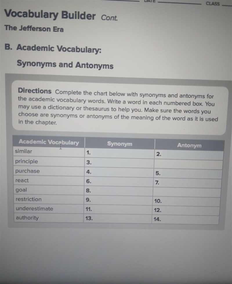 Synonyms and antonyms chapter 8 vocabulary ​-example-1