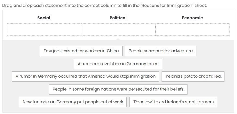 Drag and drop each statement into the correct column to fill in the "Reasons-example-1