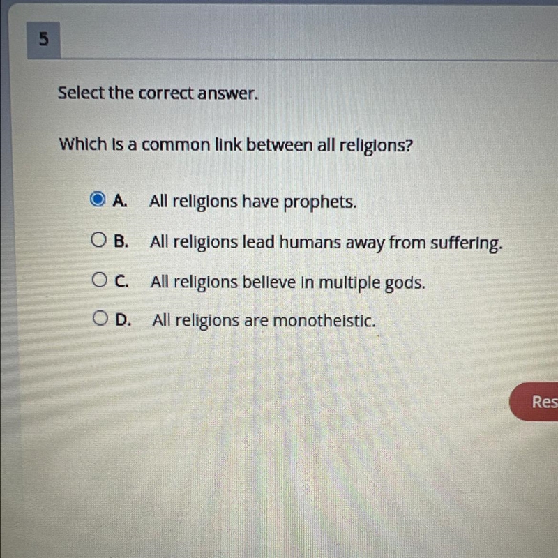 Helpp? Which is a common link between all religions?-example-1