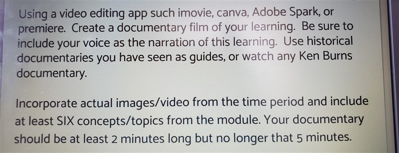 Instructions for your documentary Please help​-example-1