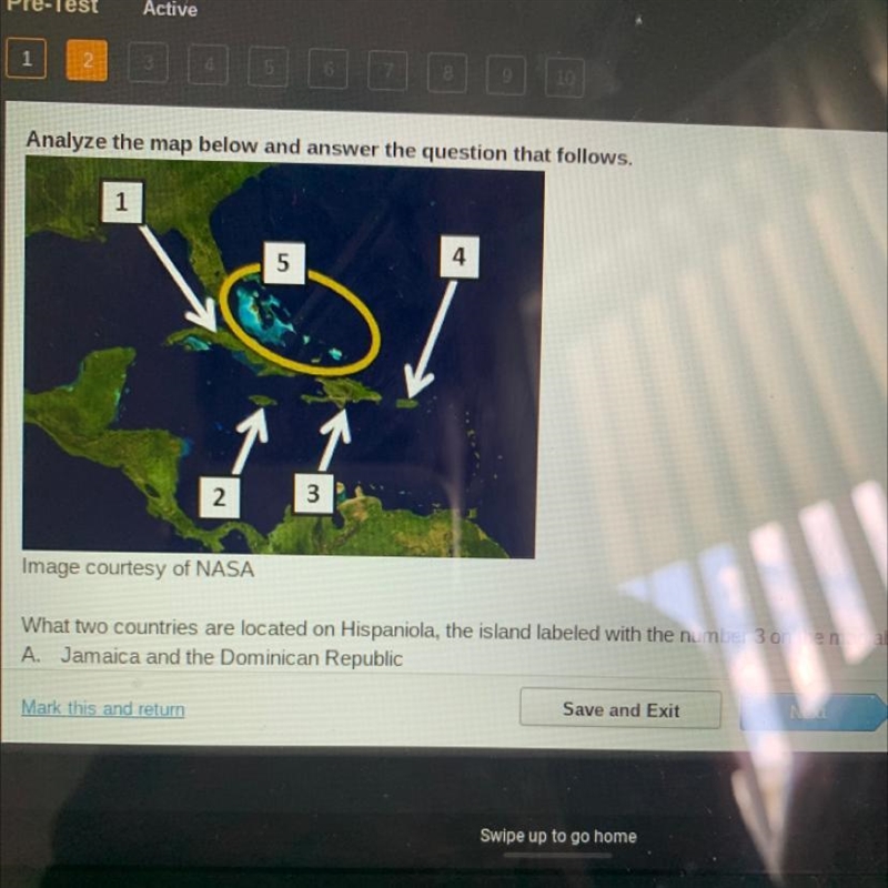 Physical Features of Central America Pre-Test Active 1 BERBED Analyze the map below-example-1