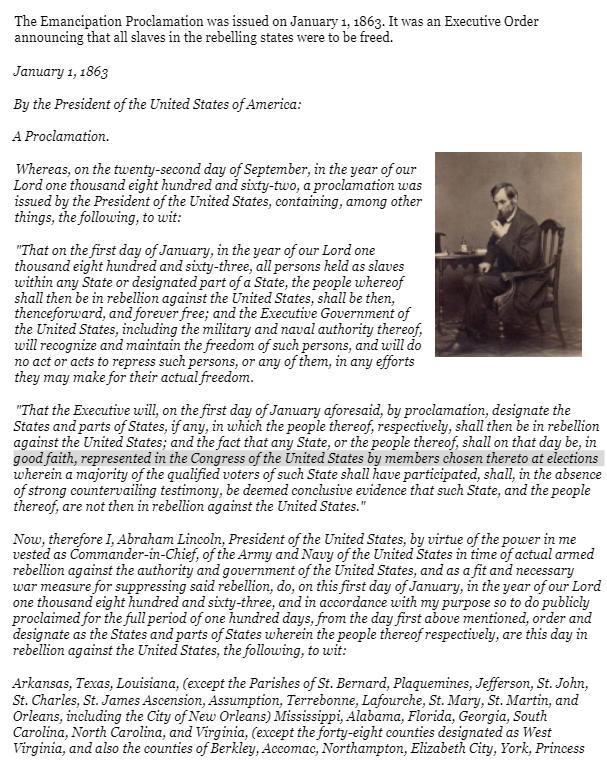 Help please Why do you suppose Abraham Lincoln released the Emancipation Proclamation-example-1