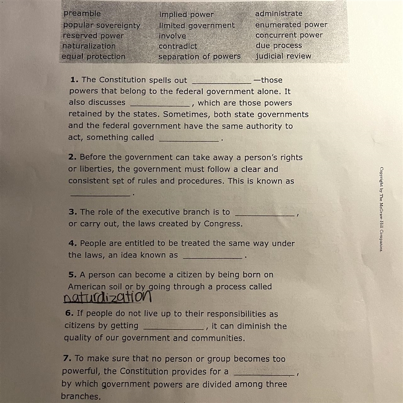 Can someone please tell me the right answers for these fill in the blanks? Thank you-example-1