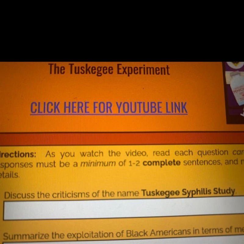 Details. 1. Discuss the criticisms of the name Tuskegee Syphilis Study.-example-1