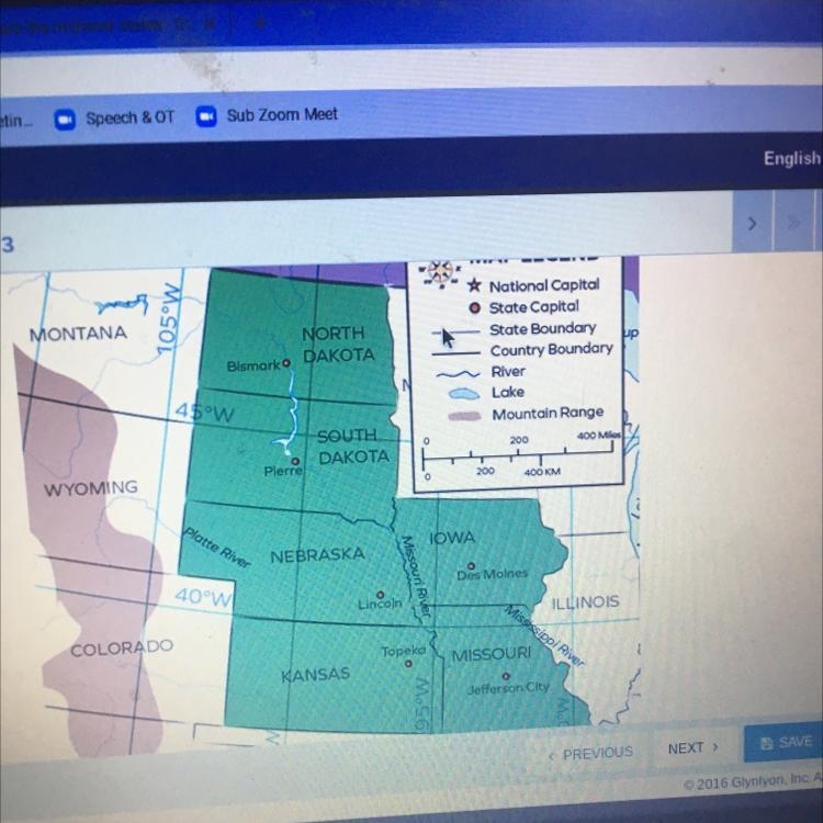 Which country is north of North Dakota? A.Mexico B.Great Britain C.Canada-example-1