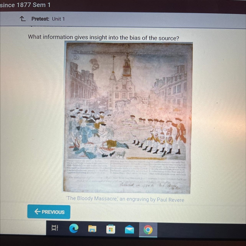 OA. Five colonists died in the event shown. B. The prints appeared for sale three-example-1