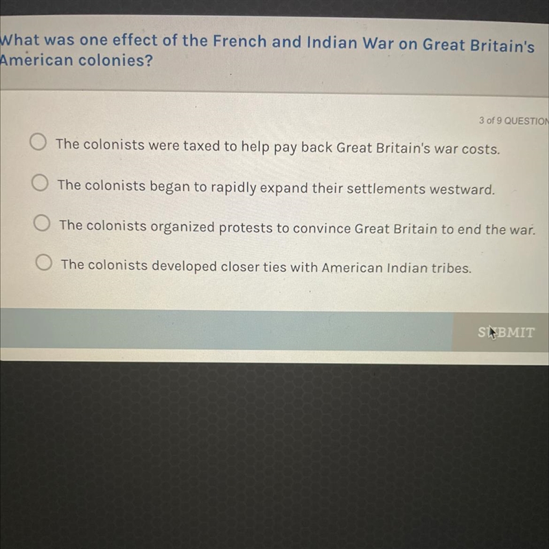 What was one effect of the French and Indian war on Great Britain American colonies-example-1