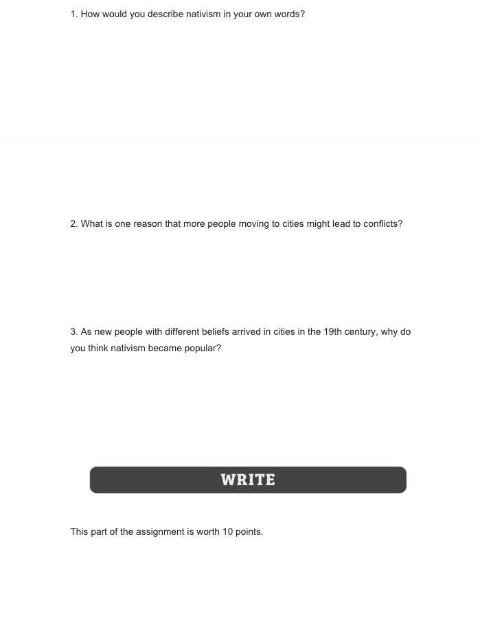 How did immigration and urbanization lead to conflicts between different groups of-example-1