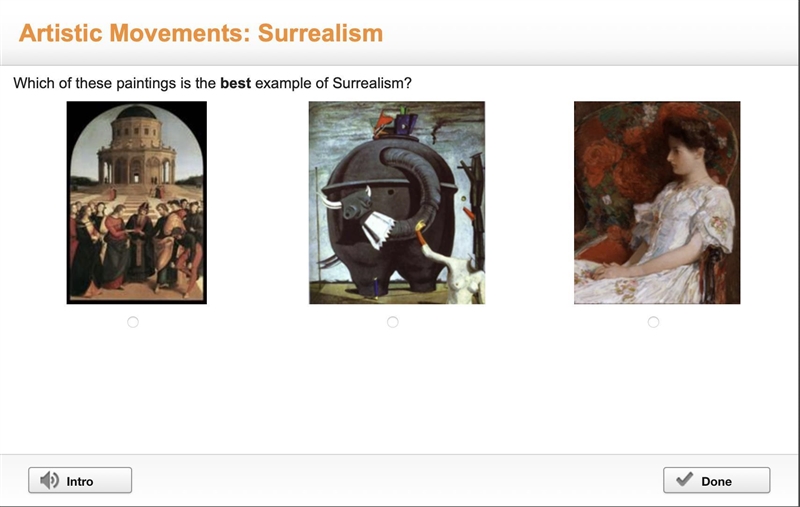 Which of these paintings is the best example of Surrealism?-example-1