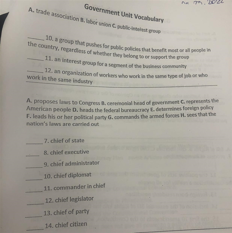 Please need help!!! Government unit vocab-example-1