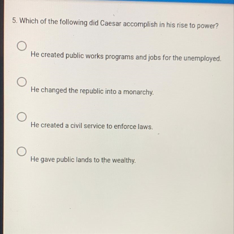 Which of the following did Cesar accomplish in his rise to power￼?l-example-1