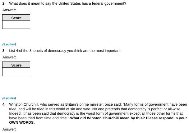 How would I answer these questions? I know it says history but the course is U.S. Government-example-2