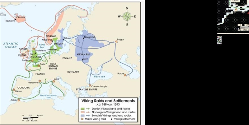 Which of the following statements is supported by the map above? The Vikings only-example-1