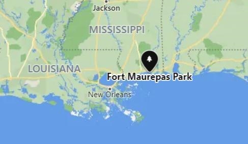 Fort Maurepas is located at which letter on the map?-example-1