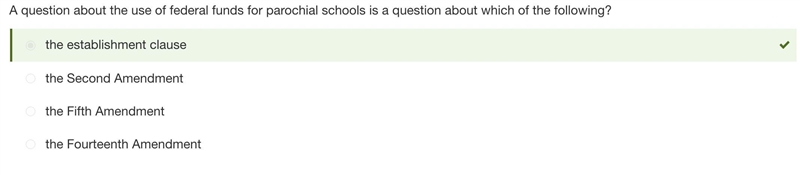 A question about the use of federal funds for parochial schools is a question about-example-1