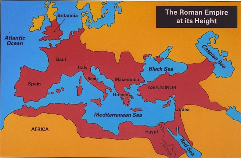 The map shows the Roman Republic and the Roman Empire. A map of the Roman Republic-example-1