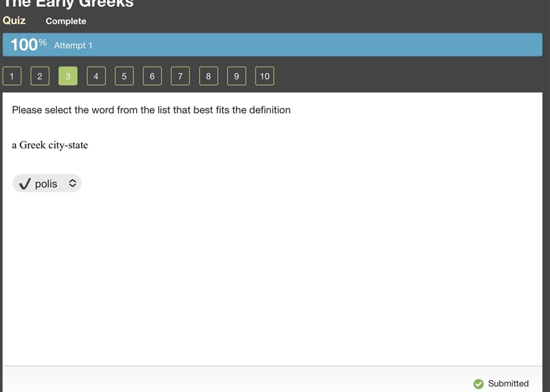 Please select the word from the list that best fits the definition a Greek city-state-example-1