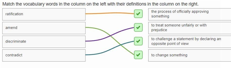 Match the vocabulary words in the column on the left width their definitions in the-example-1