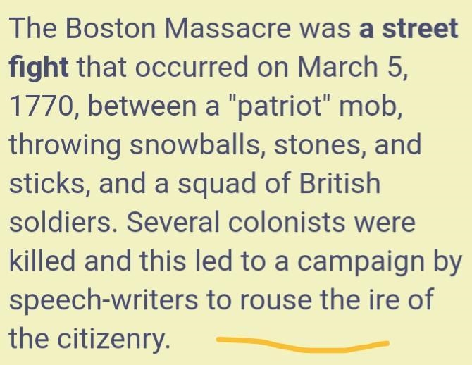 What actually occurred in the event known as the “Boston Massacre?”-example-1