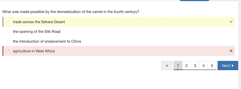 What was made possible by the domestication of the camel in the fourth century? the-example-1