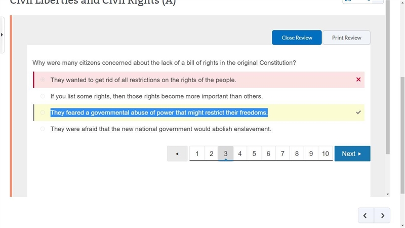 Why were many citizens concerned about the lack of a bill of rights in the original-example-1