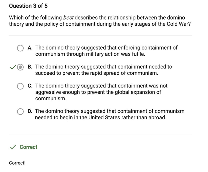 Which of the following best describes the relationship between the domino theory and-example-1