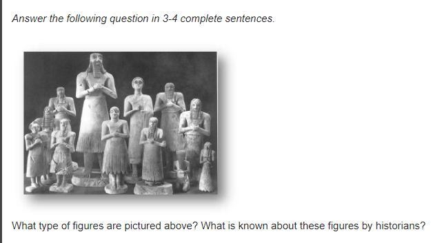 Answer the following question in 3-4 complete sentences. Several votives of men standing-example-2