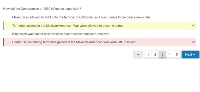 How did the Compromise of 1850 influence expansion? A. Border issues among territories-example-1