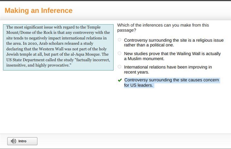 The most significant issue with regard to the temple mount/dome of the rock is that-example-1