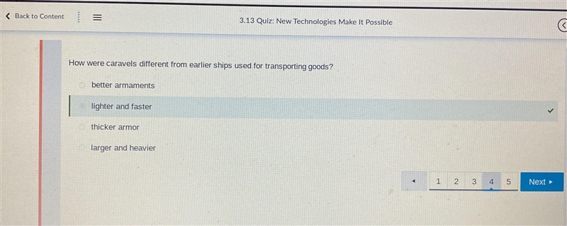 How were caravels different from earlier ships used for transporting goods? lighter-example-1