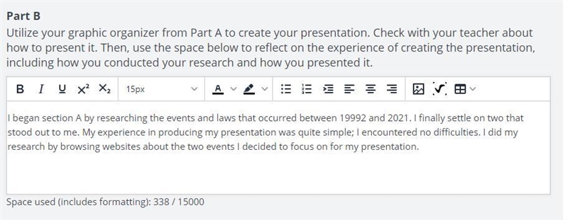 100 POINTS Part B Utilize your graphic organizer from Part A to create your presentation-example-1